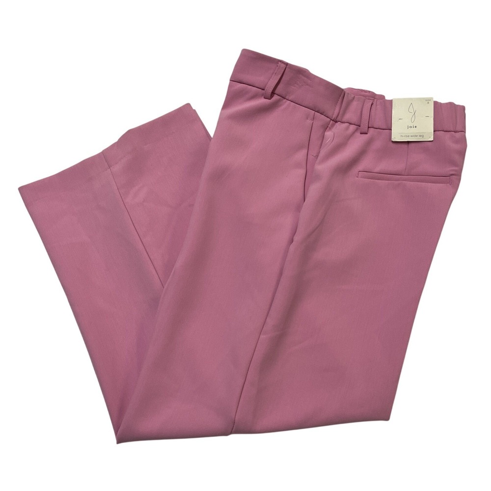 Joie Pants Pink‎ High Rise Wide Leg Trouser Size 8 Spring Easter Office Casual